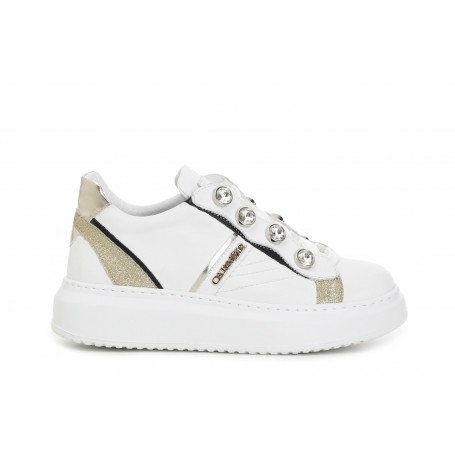 Cafe Noir SNEAKERS IN PELLE CON STRASS A DECORO - C1DE1620
