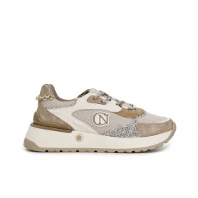 Cafe Noir SNEAKERS IN MESH E PELLE CON DETTAGLIO GLITTER - C1DL9440