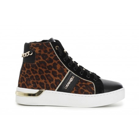 Cafe Noir SNEAKERS MID IN PELLE LEOPARDATA - C1DS6520
