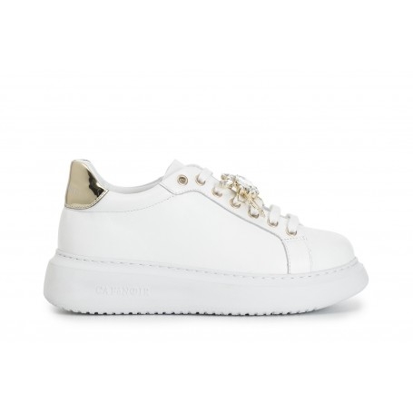 Cafe Noir SNEAKERS IN PELLE CON ACCESSORIO GIOIELLO - C1DE1005
