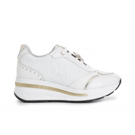 Cafe Noir SNEAKER IN PELLE CON RICAMO E ACCESSORIO CUORE - C1DN1014