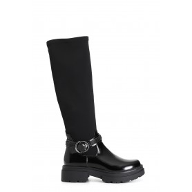 Cafe Noir STIVALE IN SIMILPELLE SPAZZOLATA E STRETCH CON CAVIGLIERA STRASS - C1EC9480