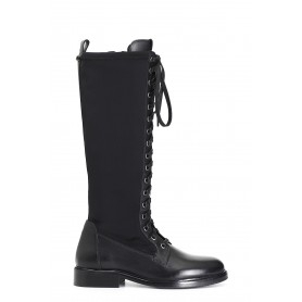 Cafe Noir STIVALE ALLACCIATO IN PELLE E LYCRA STRETCH - C1HC1001