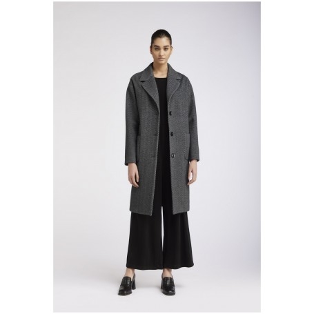 Cafe Noir CAPPOTTO MONOPETTO TESSUTO SPIGATO - C7JI0059