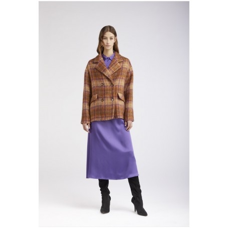 Cafe Noir CAPPOTTO CORTO DOPPIOPETTO TESSUTO A QUADRI - C7JI0062