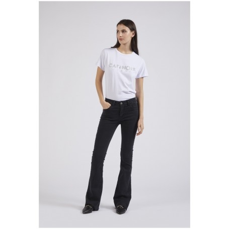 Cafe Noir DENIM  FLARE BOTTONE GIOELLO - C7JJ0113