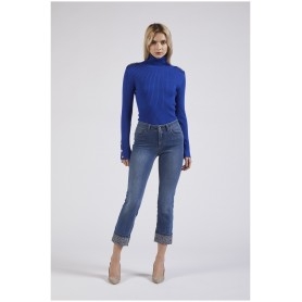 Cafe Noir DENIM  SLIM CON STRAS AL RISVOLTO - C7JJ0119