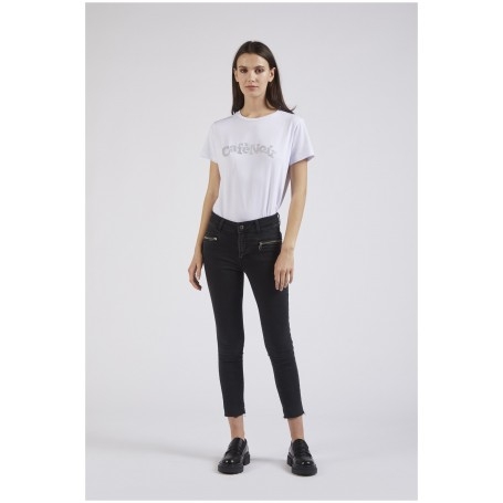 Cafe Noir DENIM SKINNY CON ZIP DAVANTI - C7JJ0121