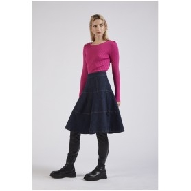 Cafe Noir GONNA IN DENIM CON TAGLI - C7JO0037