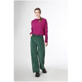 Cafe Noir PANTALONE WIDE LEG IN VELLUTO TINTO CAPO - C7JP0144