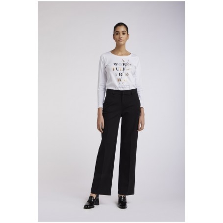 Cafe Noir PANTALONE PALAZZO TESSUTO ELASTICIZZATO - C7JP0147