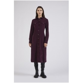 Cafe Noir ABITO TIPO CHEMISIER  IN VELLUTO TINTO CAPO - C7JA0137