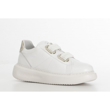 Cafe Noir SNEAKERS IN PELLE CON OCCHIELLI STRASS - C1DE1030