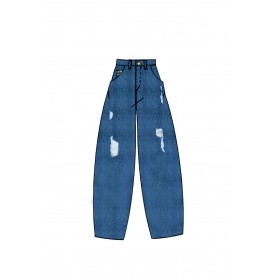 Cafe Noir PANTALONE  JEANS COCOON CON ROTTURE - C7JJ0162