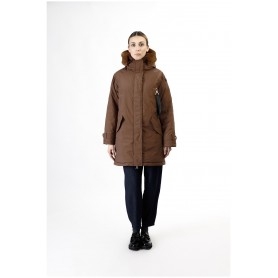 Cafe Noir PARCA CON CAPPUCCIO FODERATO IN ECOPELLICCIA - C7JN0079