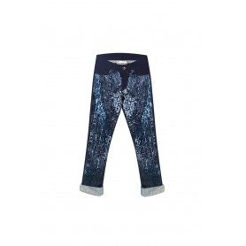 Cafe Noir DENIM MOM FIT CON PAILETTES - C7JJ0153