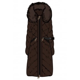 Cafe Noir PIUMINO TRAPUNTATO CON CAPUCCIO BORDATODI SIMILPELLICCIA - C7JN0101