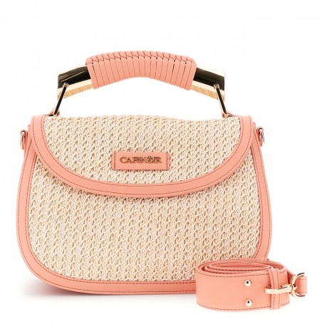 Cafe Noir BORSA A MANO CON PATTINA IN RAFFIA CON RIFINITURE IN PU A CONTRASTO , PATCH CON - C3YC1011
