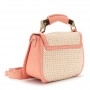 Cafe Noir BORSA A MANO CON PATTINA IN RAFFIA CON RIFINITURE IN PU A CONTRASTO , PATCH CON - C3YC1011