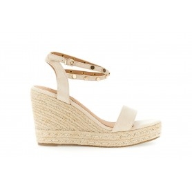 Cafe Noir SANDALI IN TESSUTO CON BORCHIE SU ZEPPACORDA - C1XA9108