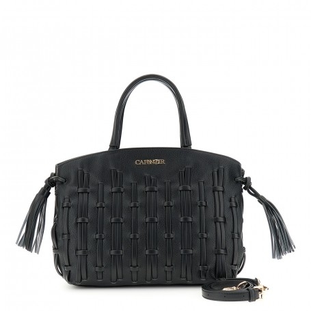 Cafe Noir TOTE CON INFILATURA DI MIGNON, FIANCHI INCRESPATI CON NODO E NAPPINA - C3MB0804
