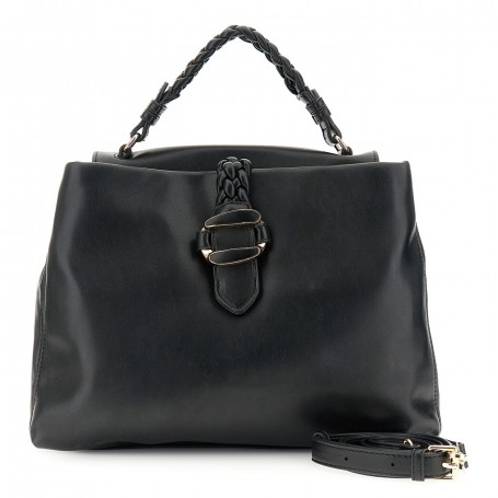 Cafe Noir BORSA A MANO CON PATTINA,MANICO E PASSANTE  A TRECCIA CON  ACCESSORIO IN METALLO - C3NC0805