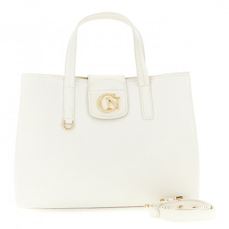 Cafe Noir BORSA A MANO  IN VERA PELLE MARTELLATA CON TASCA ZIP E PICCOLA PATTINA CON LOGO - C3OP0802