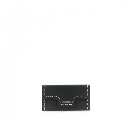Cafe Noir PORTAFOGLIO CON PATTINA  IN SAFFIANO CON INFILATURA IN METALLIZZATO, LOGO METAL - C4AH0810