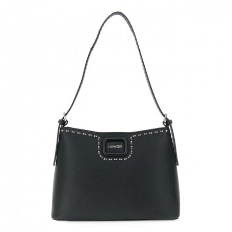 Cafe Noir SACCA IN SAFFIANO CON ACCESSORIO SMALTATO E MOTIVO DI INFILATURA METALLIZZATA - C3WH0820
