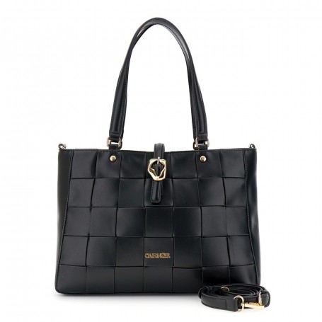 Cafe Noir TOTE IN SINTETICO EFFETTO PELLE CON PANNELLO INTRECCIATO CON PASSANTE CON FIBBIA - C3NH1016