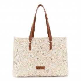 Cafe Noir SHOPPING  GRANDE IN MACRAME' CON MANICIE TAG IN SINTETICO EFFETTO PELLE IN CONT - C3NB1051