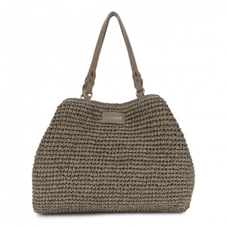 Cafe Noir TOTE A SPALLA LAVORAZIONE CROCHET A MANO, CHIUSURA CON CALAMITA E PASSANTE CON M - C3VA1002