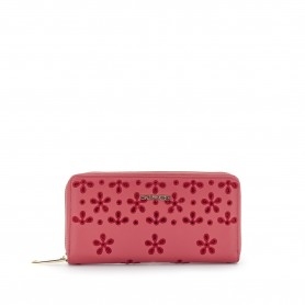 Cafe Noir PORTAFOGLIO GRANDE ZIP ROUND IN SINTETICO EFFETTO NAPPA CON RICAMO SAN GALLO - C4AU1018