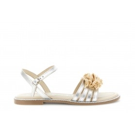 Cafe Noir SANDALO GILDA IN PELLE LAMINATA CON ACCESSORIO RAFIA - C1FD2012