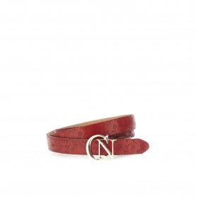 Cafe Noir cintura in pelle stampa fiori embossed - C4CM0901