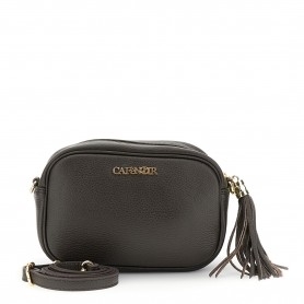 Cafe Noir CAMERA BAG IN PELLE MARTELLATA, TRACOLLA CON MOSCHETTONI E NAPPINA - C3XH0057