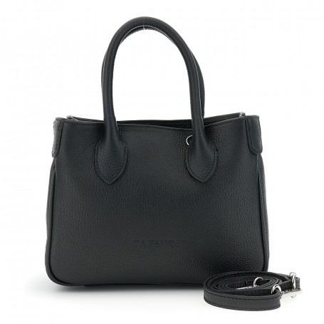 Cafe Noir MINI BAG IN PELLE MARTELLATA CON MANICITUBOLARI, TRACOLLA CON MOSCHETTONI - C3XH0058