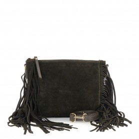 Cafe Noir POCHETTE CON ZIP IN CAMOSCIO ,CON LUNGHE FRANGE LATERALI, TRACOLLA REMOVIBILE IN - C3XH0064