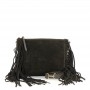 Cafe Noir POCHETTE CON ZIP IN CAMOSCIO ,CON LUNGHE FRANGE LATERALI, TRACOLLA REMOVIBILE IN - C3XH0064