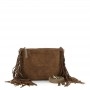 Cafe Noir POCHETTE CON ZIP IN CAMOSCIO ,CON LUNGHE FRANGE LATERALI, TRACOLLA REMOVIBILE IN - C3XH0064