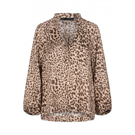 Cafe Noir BLUSA IN SATIN STAMPA ANIMALIER - C7JC0255