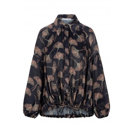 Cafe Noir BLUSA STAMPATA CON MANICHE ARRICCIATE - C7JC0274