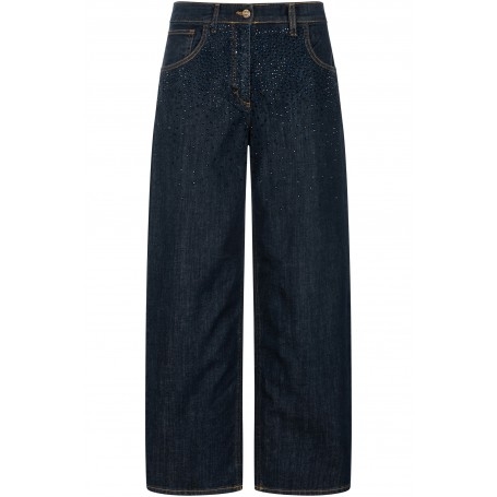 Cafe Noir DENIM WIDE CON STRAS DAVANTI - C7JJ0212