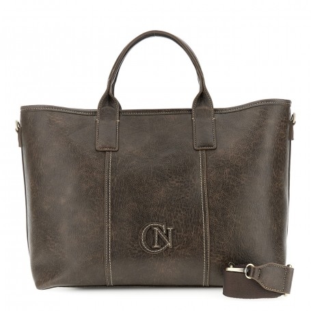 Cafe Noir GRANDE TOTE IN MATERIALE SINTETICO  CONEFFETTO VINTAGE CON CUCITURE A CONTRASTO - C3NB1109
