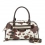 Cafe Noir BAULETTO IN MATERIALE SINTETICO CRACKLE' CON STAMPA MUCCA,  TASCA CON ZIP SUL DA - C3NH1107
