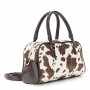 Cafe Noir BAULETTO IN MATERIALE SINTETICO CRACKLE' CON STAMPA MUCCA,  TASCA CON ZIP SUL DA - C3NH1107