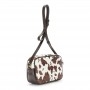 Cafe Noir CAMERA BAG IN MATERIALE SINTETICO CRACKLE' CON STAMPA MUCCA,  TASCA CON ZIP SUL - C3NH1108