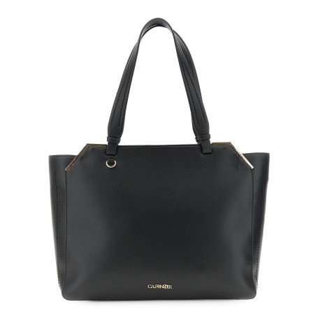 Cafe Noir SHOPPING STRUTTURATA IN MATERIALE SINTETICO EFFETTO PELLE  CON ANGOLI IN METALLO - C3NI1127