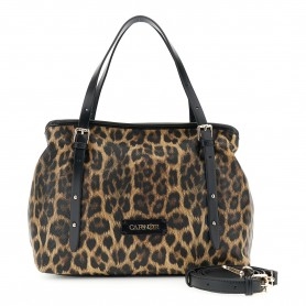 Cafe Noir MORBIDA TOTE PICCOLA IN MATERIALE SINTETICO STAMPA LEOPARDO , CON MANICI SOTTILI - C3NN1101