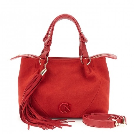 Cafe Noir tote con pieghe in materiale sintetico effetto suede,  lunga nappa e tracolla re - C3BD1113
